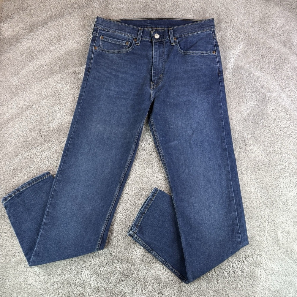 Levi's 502 Jeans Mens 34x34 Regular Taper Fit Stretch Blue Medium Wash Denim